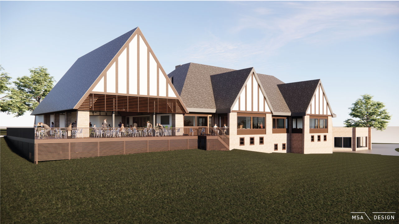 Foundation rendering of Clubhouse view from 18th hole