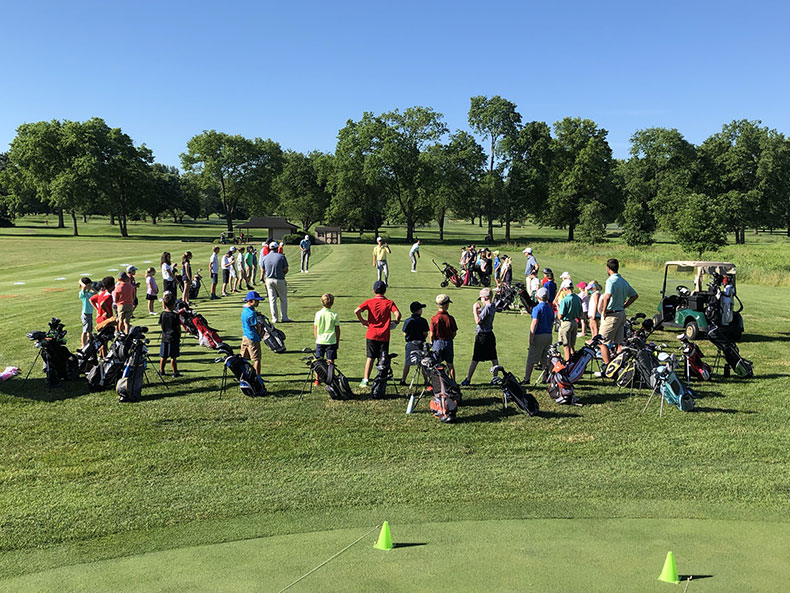 sunset on the putting green